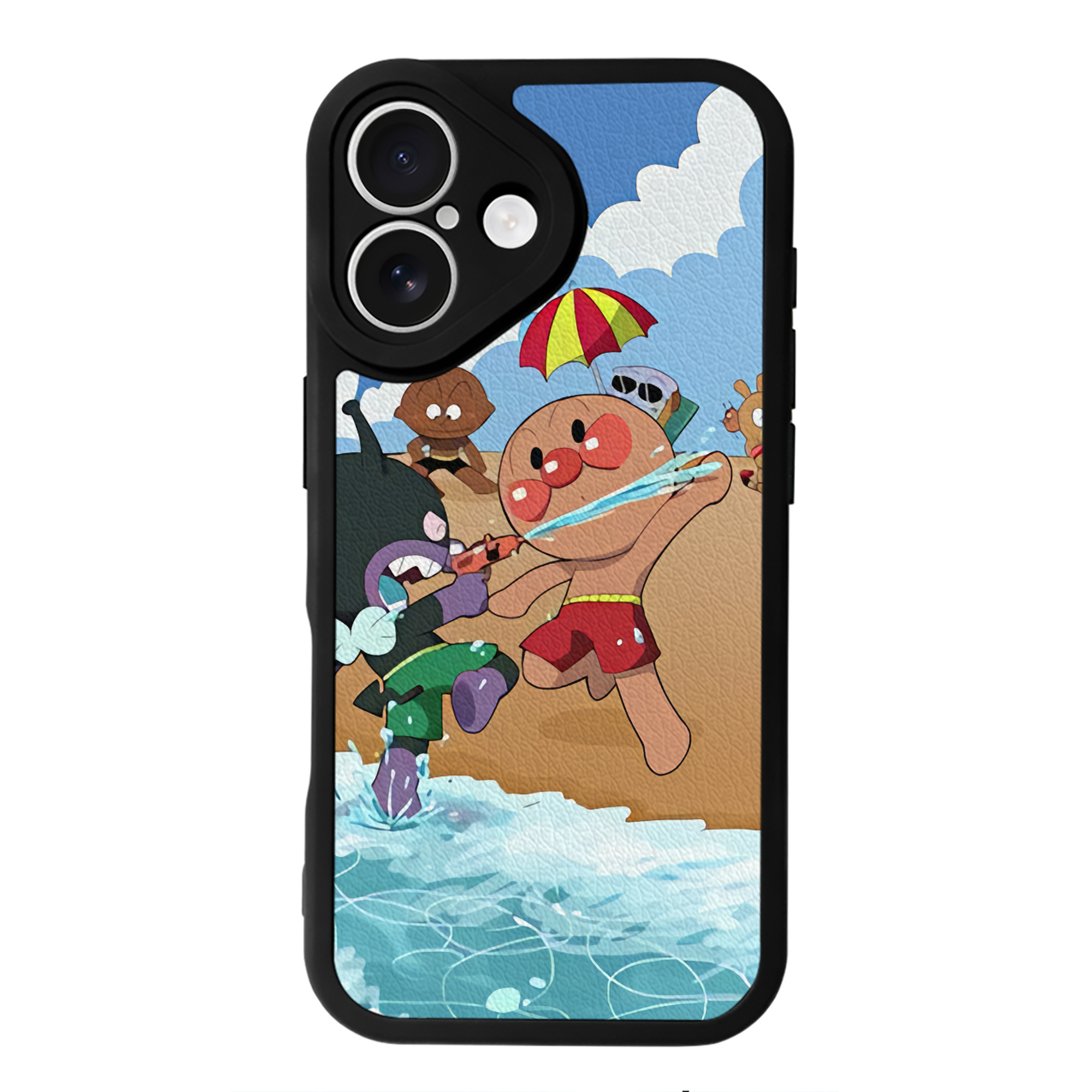 （画像用） アンパンマン Anpanman 【iPhone 16シリーズ対応】シリコンスマホケース（レザー調） 材質：シリコン